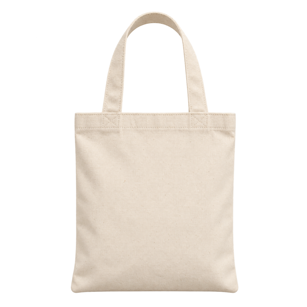 Blank off white cotton tote with one visible handle